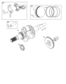 Crankshaft Group Diagram and Parts List for 12V352-0135-F1 100000 - 19Z999 Briggs and Stratton Engine